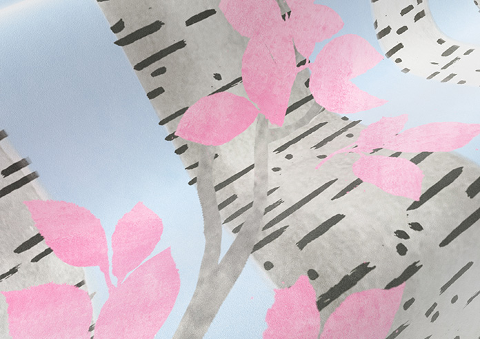 Birch Tree Velvet, Spring Pastels - Motorised Roman Blind - Image 4